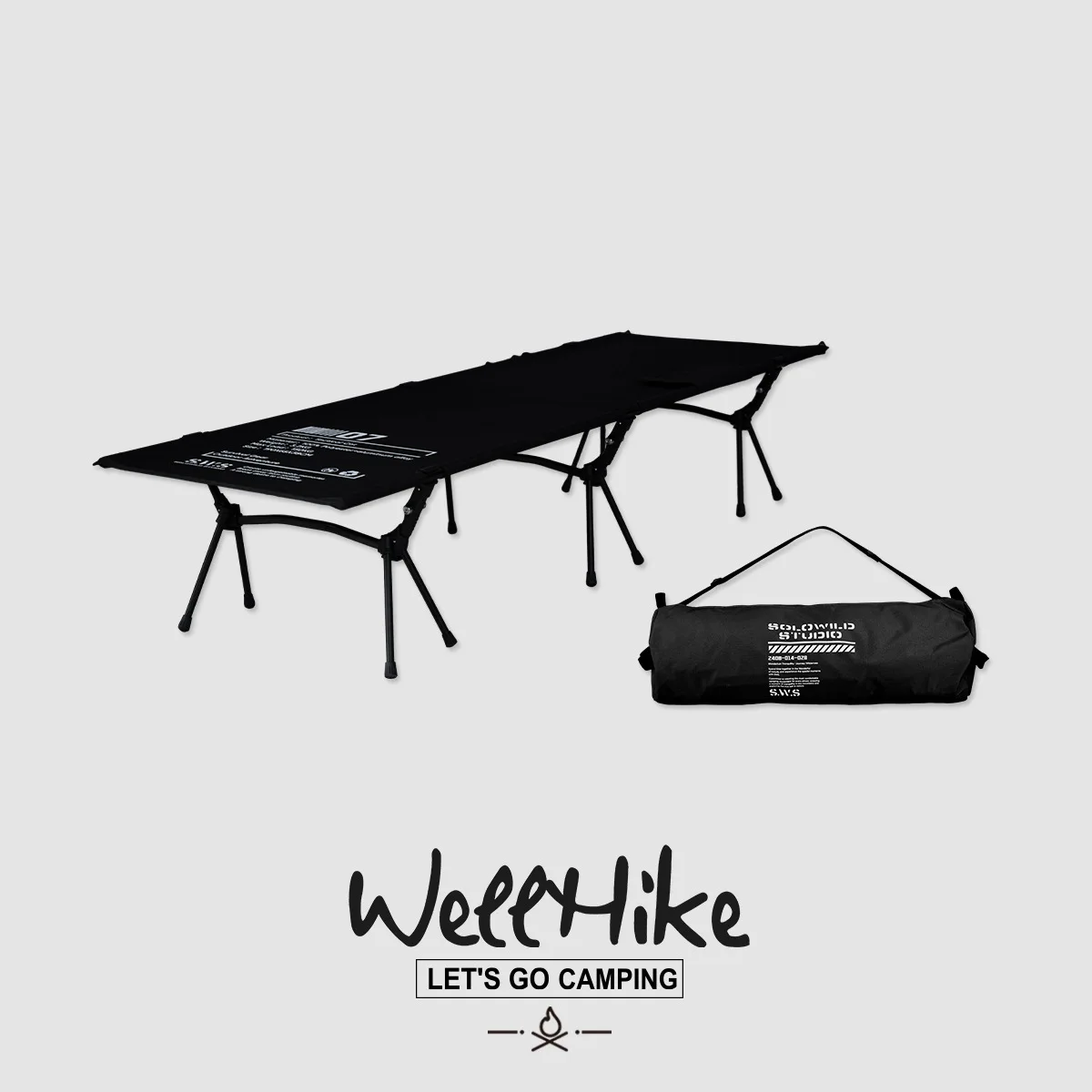 Ultralight Folding Camping Cot for Outdoor Tactical Use, Portable Bed with Side Pocket and Tactical Strap for Hiking and Offi