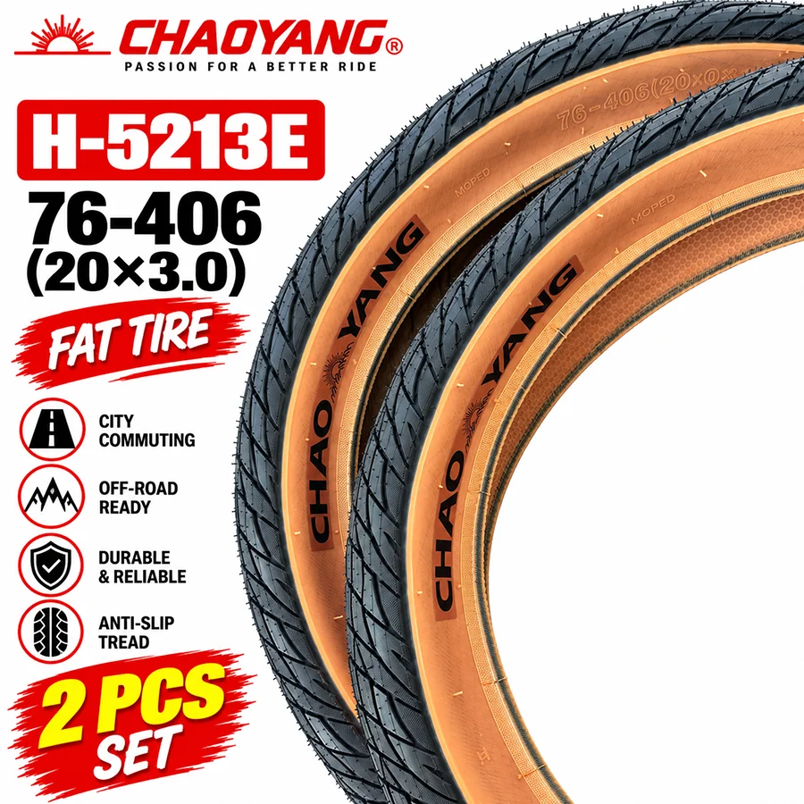 CHAOYANG H-5213E 20x3.0 Fatbike-Reifen 76-406 30TPI 770g E-Bike Fahrradreifen 2er-Pack – Detail 2