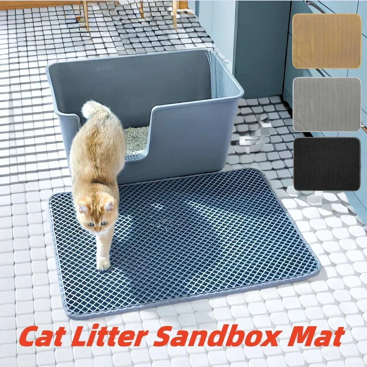 

70X120CMWaterproof Double Layer Large Cat Ltter Mat For Cat toilet pad Double Layer pet litter Sandbox Mat Non-slip Sand Cat mat