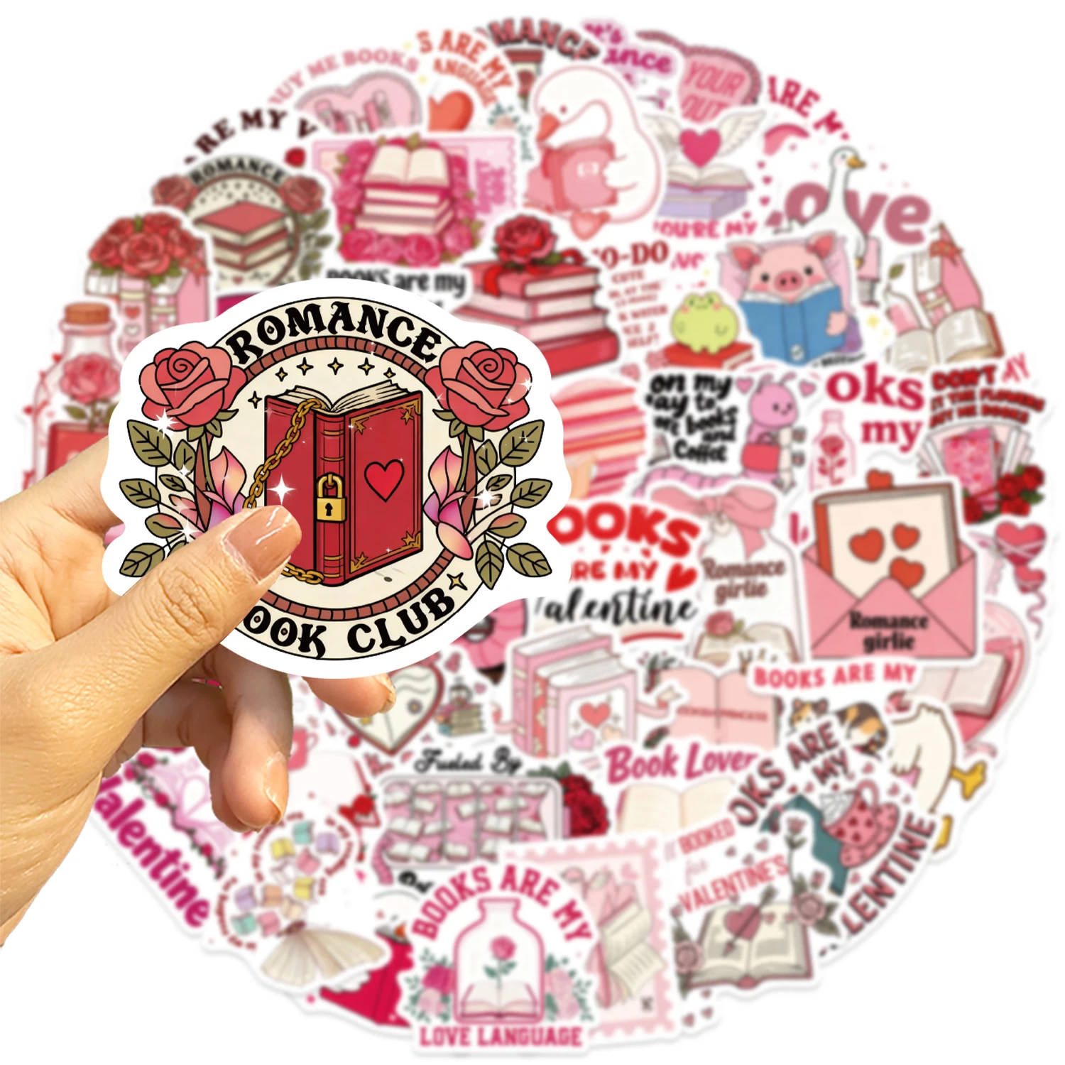 50/100PCS 발렌타인 데이 북리쉬 그래피티 PVC 스티커 여행가방 노트북 냉장고 전화 자동차 스타일링 방수 데칼