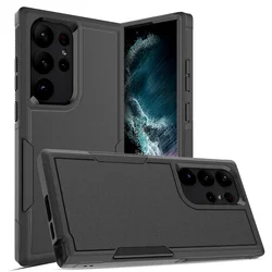 Heavy Duty Armor Shockproof Phone Case For Samsung Galaxy S23 S24 Ultra S22 Plus S21 S20 FE 5G TPU Frame Hard Plastic Back Cover