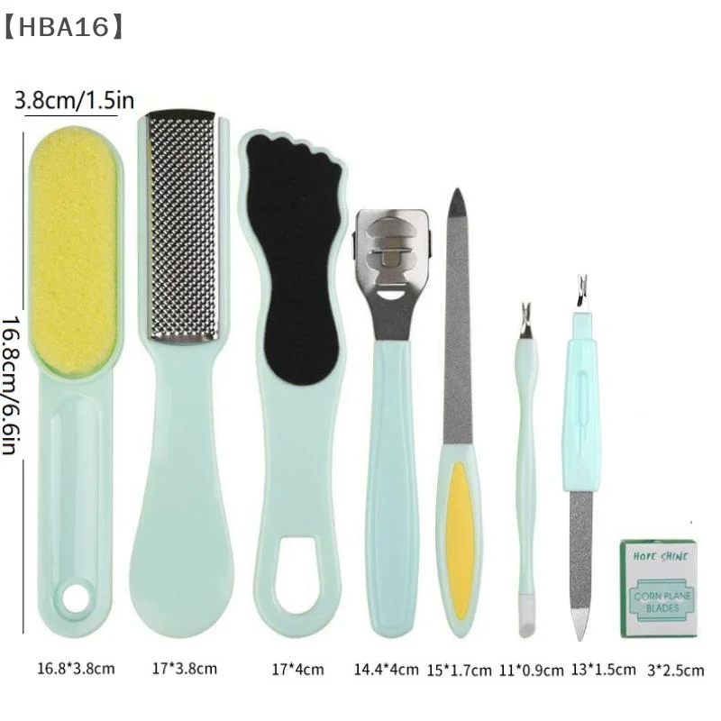 maverahba16 vau8 pçs/set kit pedicure ferramentas de cuidados com os pés inoxidável removedor de calos raspador pedicure ferramentas manicure unhas