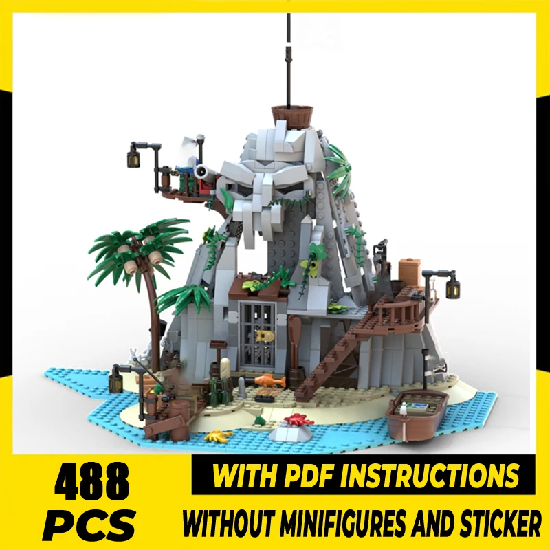 

Модель пиратов Moc, строительные блоки, модульная модель острова, технология, кирпичи, сборка «сделай сам», праздничная конструкция, игрушки, подарки