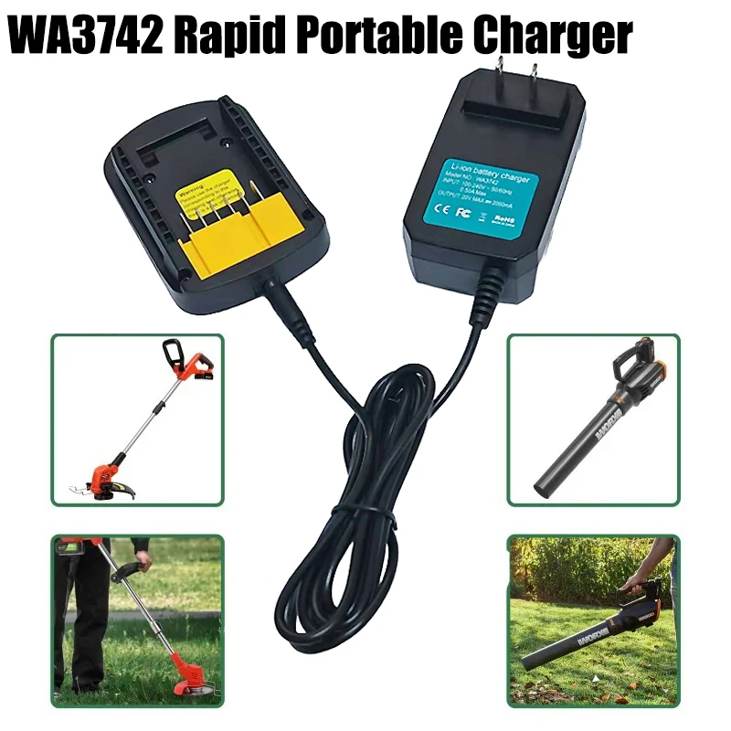

WA3742 Rapid Replacement Charger LED Portable Charger Compatible for WORX 20V Lithium Battery WA3512,WA3578,WA3732,WA3875,WA3881