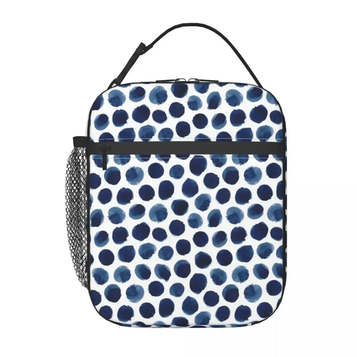 Grande IndigoBlue Aquarela Polka Dot Isolado Lunch Bag, Recipiente de Refeição, Tote Portátil, Caixa de Escritório para Homens e Mulheres