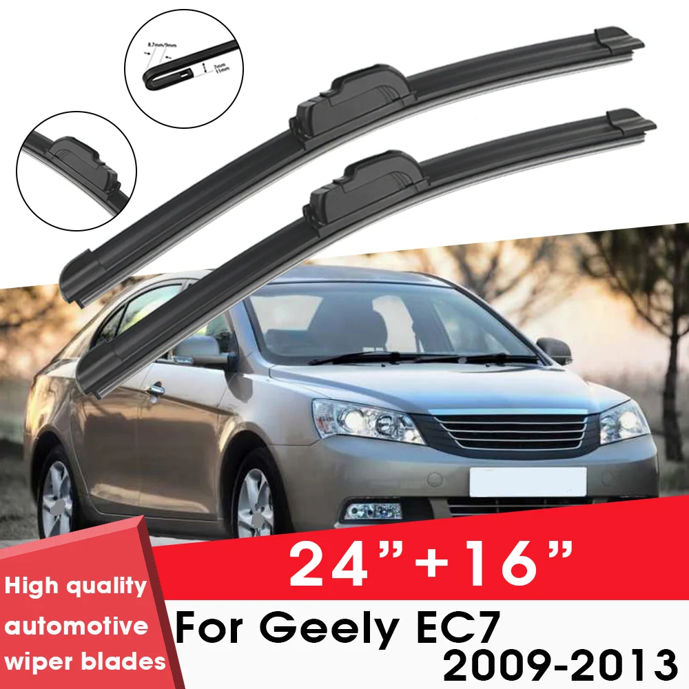 

Car Wiper Blade Blades For Geely EC7 2009-2013 24"+16" Windshield Windscreen Clean Rubber Silicon Cars Wipers Accessories