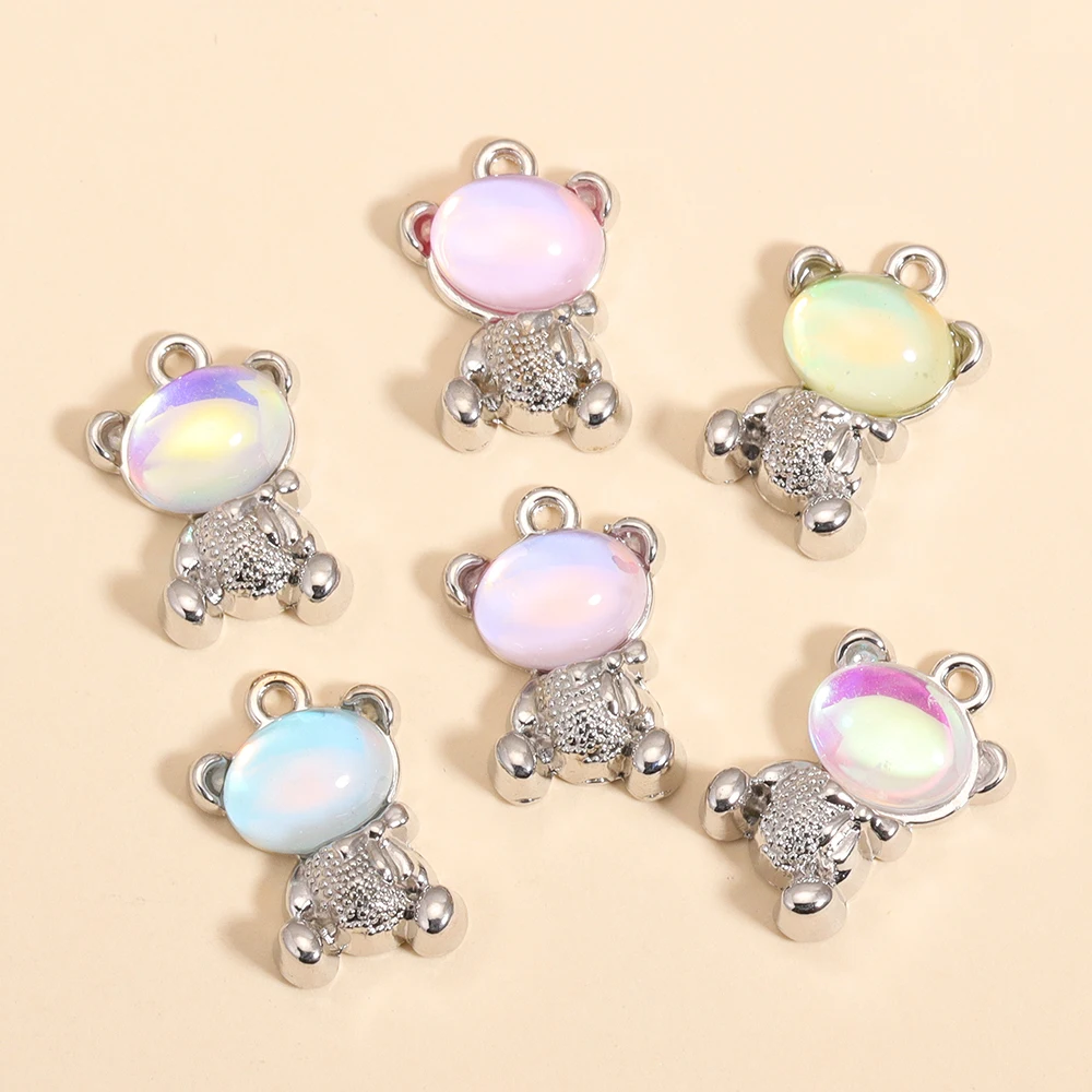 10Pcs Mode Bunte Kristall Kaninchen Anhänger Für Frauen Schmuck Machen DIY Tiere Charms Halskette Schlüsselbund Handwerk Liefert – Detail 9