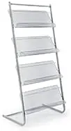 Magazine Rack for Offices, Stores or Retail, (4) Mesh Shelves, 23.5