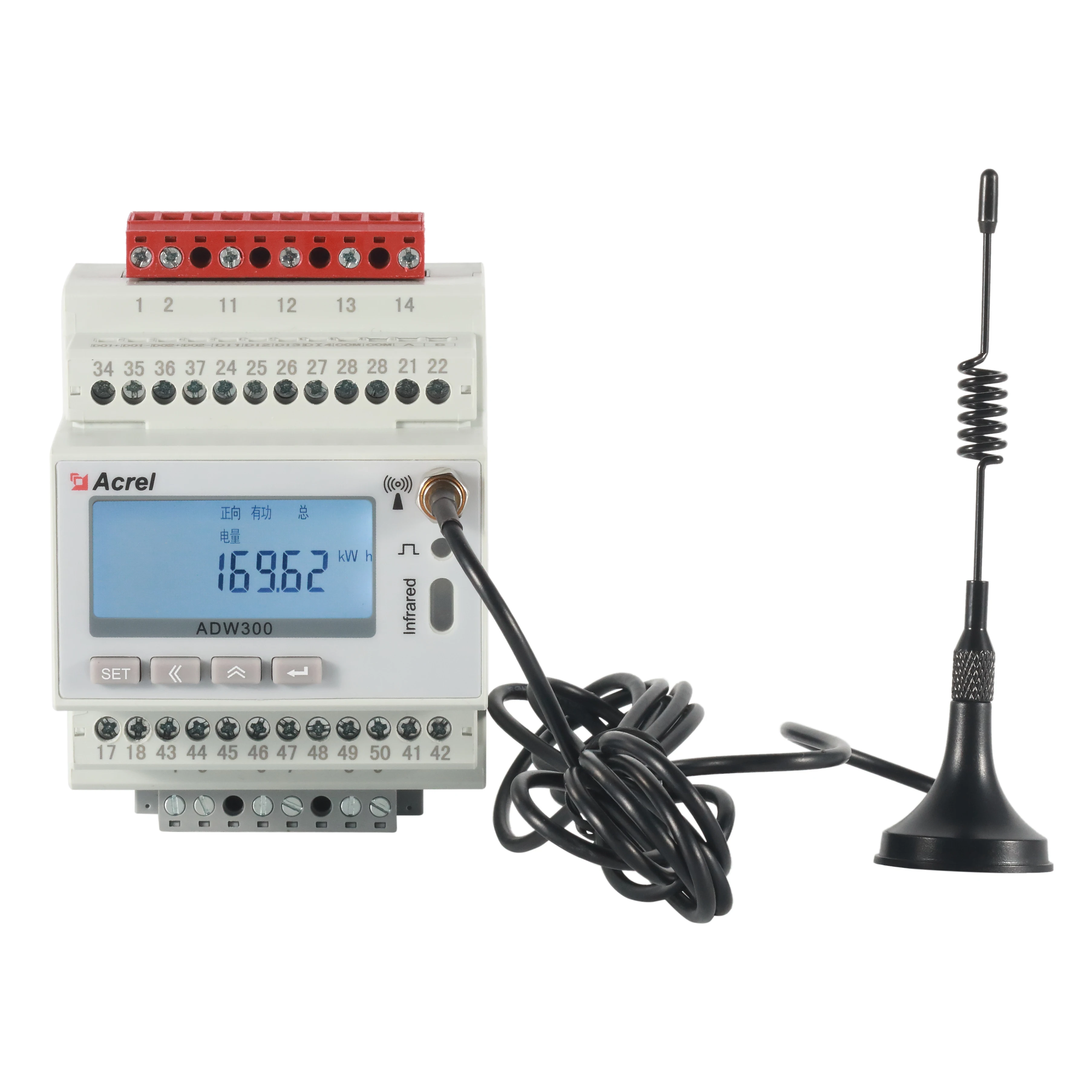 ADW300 Iot Wireless Energy Meter Smart with Lcd Display 4g Meter Smart Energy Smart Meter with Sim Card