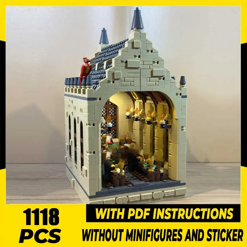 

Movie Model Moc Building Blocks Great Hall Book Nook Model Technology Brick DIY Assembly Creative Model Construction Holiday Toy