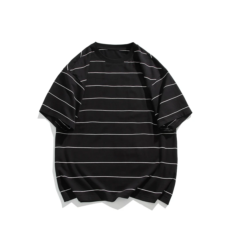 Men Oversized T Shirt Fashion Striped Contrast Color Short Sleeve Tshirts Casual Daily Clothes Harajuku Tshirt Streetwear