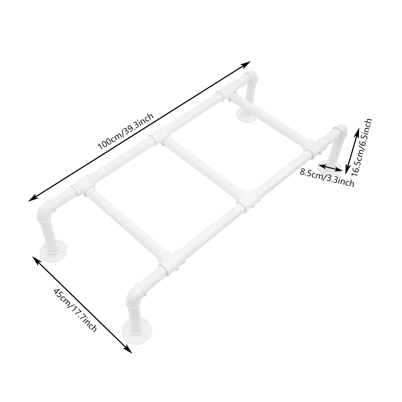 100cm 3-Step Wall Mounted Bunk Bed Ladder White Galvanized Steel 150kg Load Bearing Space Saving for Dorms RVs Apartments