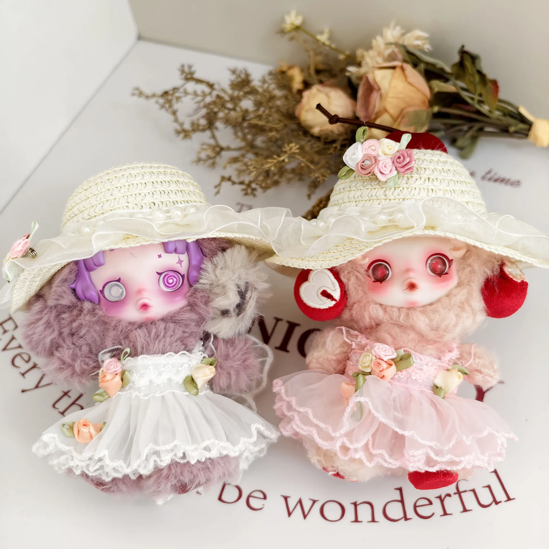 ملابس بوب مارت SP دمية الزي 17 سنتيمتر فستان زفاف الأميرة الوردي-مجموعة ملابس الدمية القطيفة من قوانغتشيوان ملابس بوب مارت #1