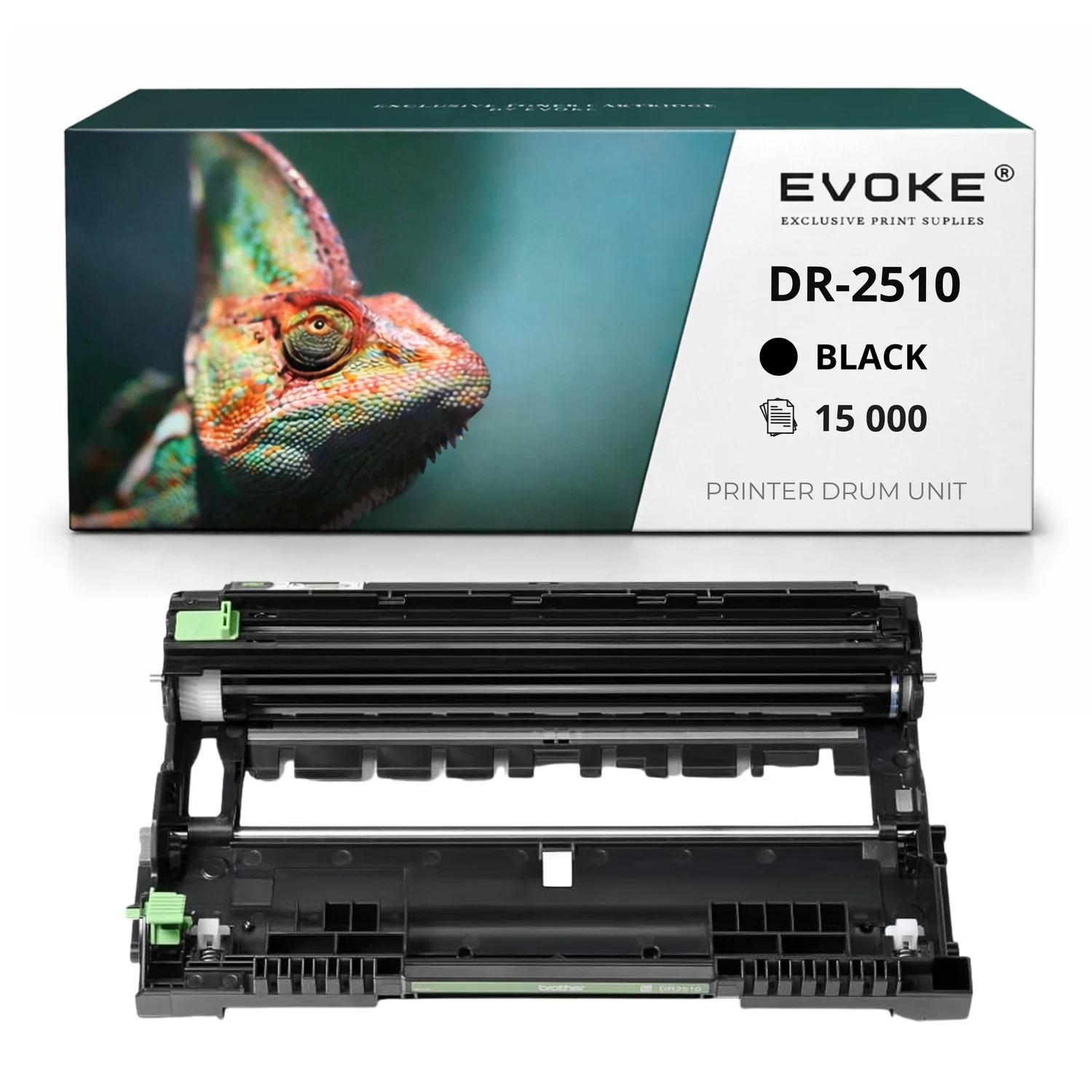Evoke Compatibele Trommel voor Brother Dr2510 Dr-2510 Zwart 15000 Pagina's Dr-2510 Hl-L2400 Hl-L2445 Dcp-L2620