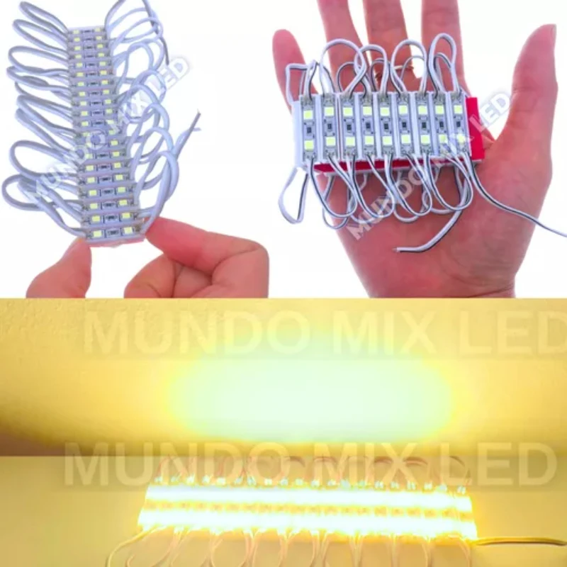 200pcs Mini  Module 12v Ip67 5050 2led Warm 3000k 27mm    Strip