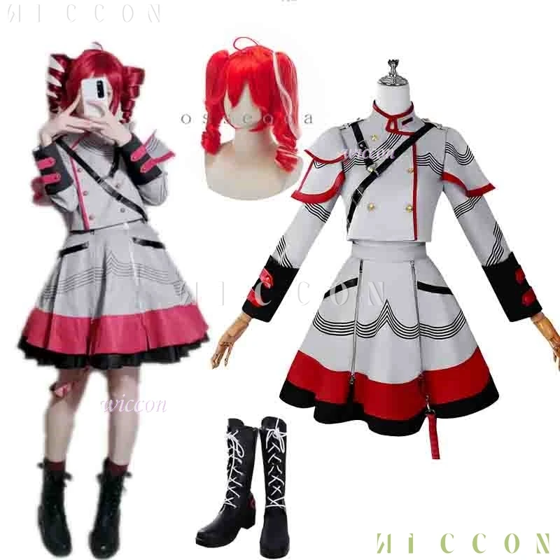 كاسان تيتو أزياء تنكرية شعر مستعار الظاهري المعبود المغني زي لوليتا فستان حفلة الهالوين تنورة دعوى النساء فتاة المعرض معطف الأحذية