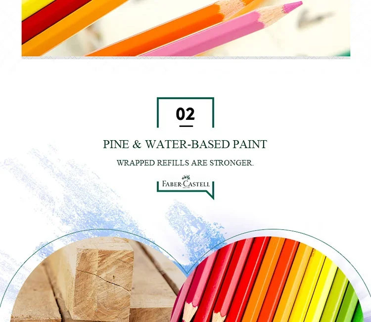 Faber castell 1144 aquarells tifte wasser lösliche farbstifte für kunstschule zeichnung 24.12.36/48/60/72 set – Detail 8