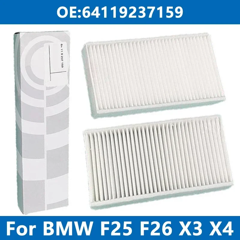 2Pcs Car Cabin Filter Air Conditioner 64119237159 For BMW F25 F26 X3 X4 18d 20i 20d 28i 30d 35d 35i M40i Cabin Air Filters