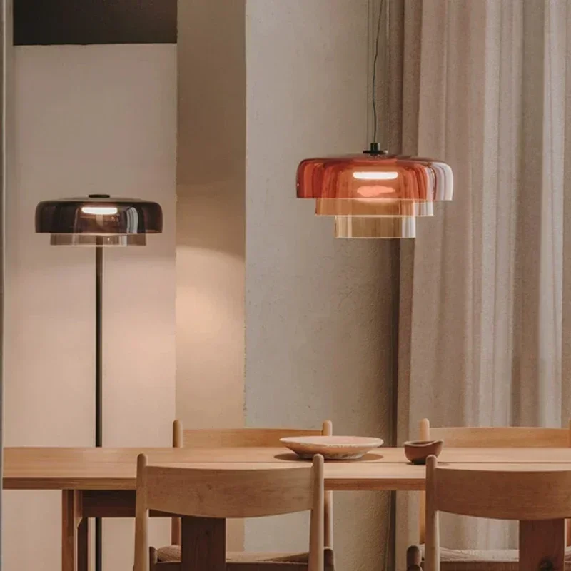 Modern Minimalist Glass Pendant Light Vintage Retro Clear Shade LED Hanging Lamp Restaurant Cafe Bar Dining Room Home Decor