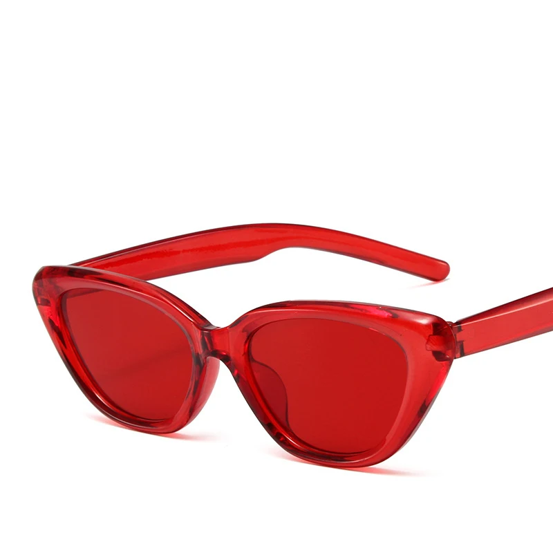 Cat's Eye Small Frame Summer Pastels Translucent Glasses Summer Beach Fashion Decorative Glasses Men's and Women's Trendy Wear