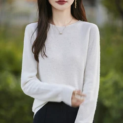 Autumn  Has launched A New Women's Knitted Pullover With A Round Neck Design, Solid Color, loose Fit, Creating A Fashionable