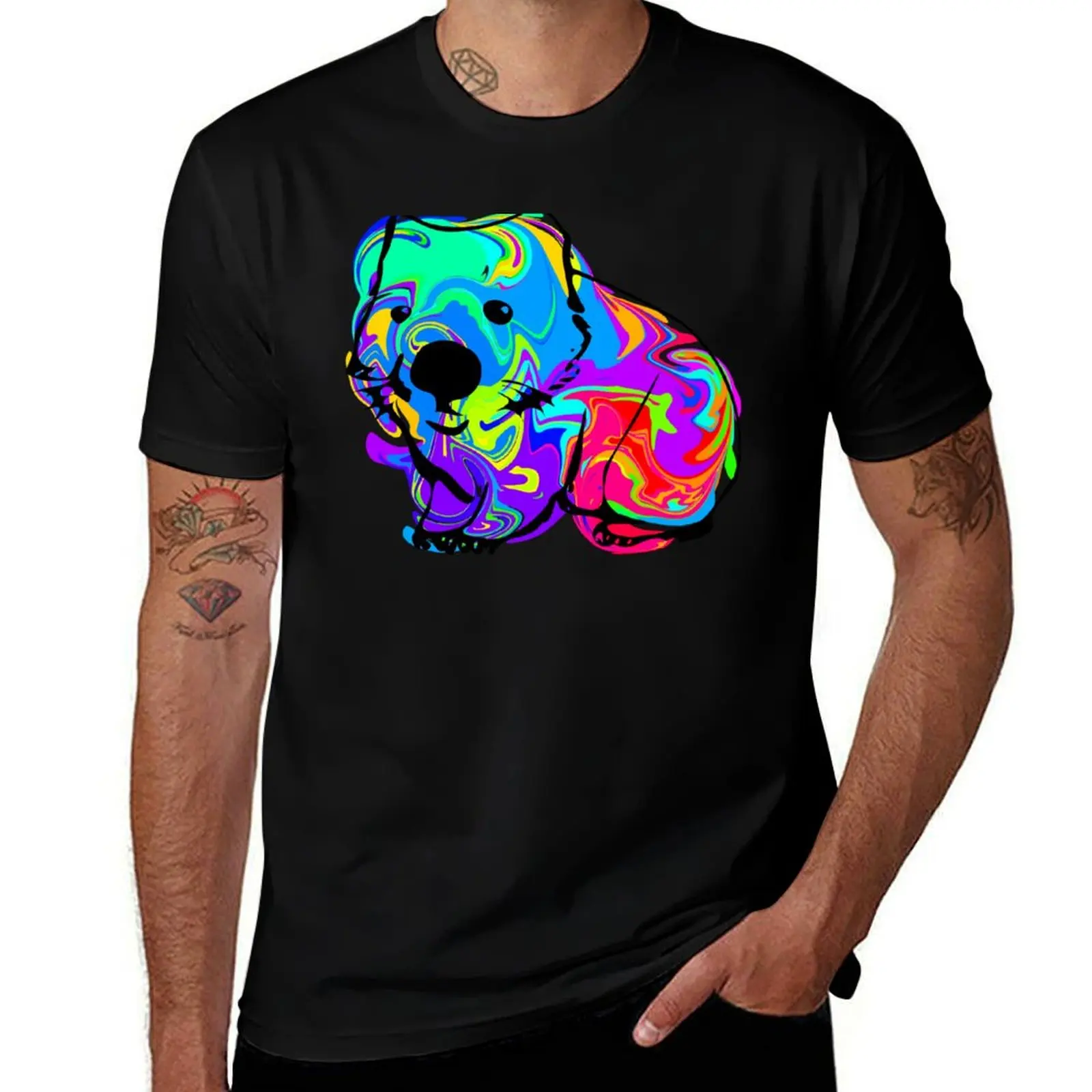 

Colorful Wombat T-Shirt Casual Graphic Print Tee