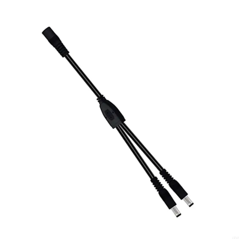  Black DC5521 Power Cable Y Shapefor Matching Port on Cameras, LED Strips, DVRs, Routers, Cooling Fan and CCTV Systems