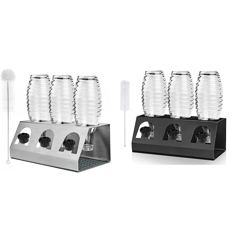 

Dish Drainer For Sodastream And Emil Bottles With Lid Holder,Stainless Steel Bottle Holder,With Draining Pad And Brush