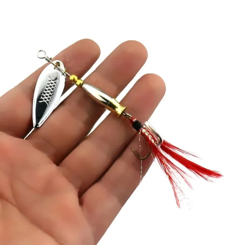1 pcs Double Sequin Metal Spoon Lure Spinner Fishing Lure Ba