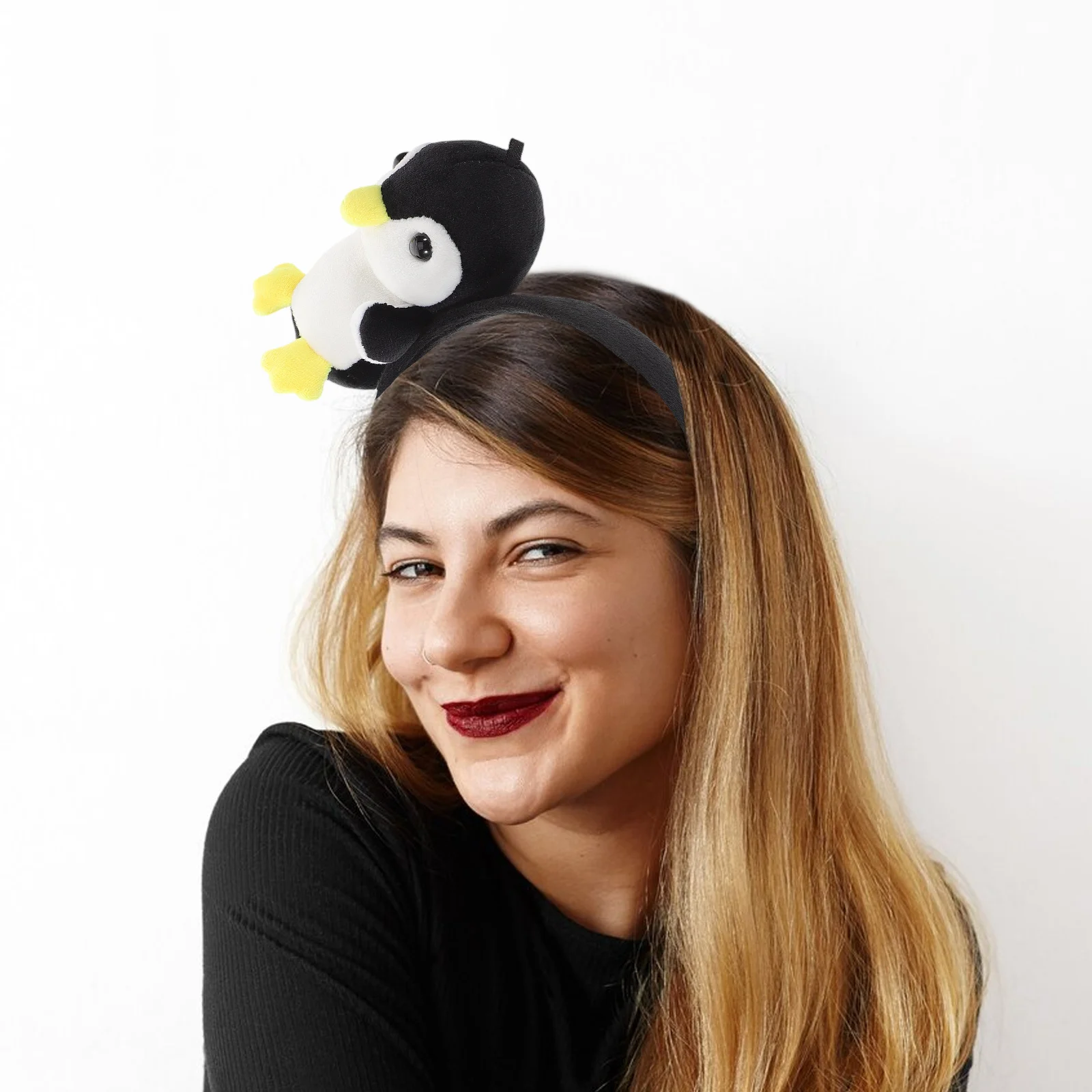 

Penguin Hairband Cute Cartoon Animal Headband Soft Comfortable for Face Washing Makeup Party Cosplay Costume Accessory