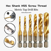 Hex Shank HSS Screw Thread Metric Tap Drill Bits Screw Machine Compound M3 M4 M5 M6 M8 M10 Hand Tools Titanium Plated