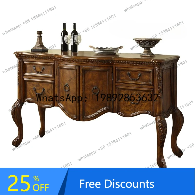 

HH European solid wood entrance table American side cabinet living room foyer decoration designer style high sense