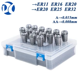 ER Collet Set ER11 ER16 ER20 ER25 ER32 ER40 High Precision 0.008mm Tools Holder Clamping ER Spring Collect Chuck ER 20