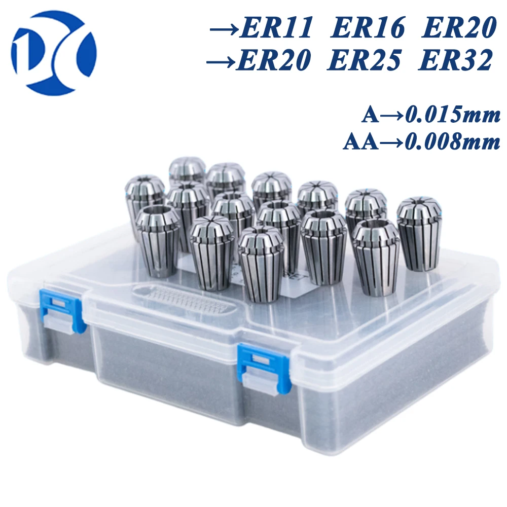 High Precision er Collet Grupo Suporte de Ferramentas Fixação Mola Colete Chuck Er11 Er16 Er20 Er25 Er32 Er40 0008 Milímetros