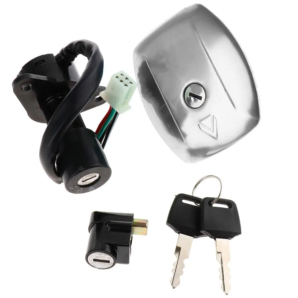 Key Ignition Switch Lock Waterproof Ignition Switch Key Gas Fuel Tank Cover Seat Lock Key Durability Universal for Suzuki GS125