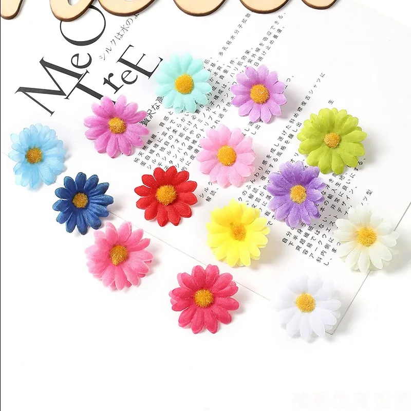 30/50PCs Daisy Artificial Flowers Head 4cm Silk Fake Flower For Home Decor Garden Wedding Decoration DIY Wreath Gift Accessories