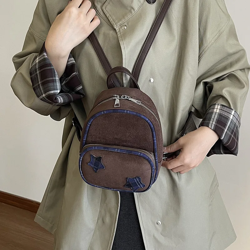 

2025 милый мини-рюкзак для женщин, винтажный маленький рюкзак, школьный эстетический рюкзак для колледжа, повседневный рюкзак для уличной прогулки