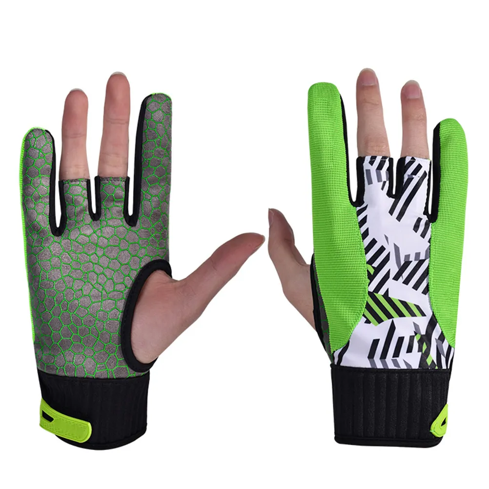 

1 пара силиконовых профессиональных противоскользящих эластичных дышащих спортивных перчаток для боулинга с регулируемой поддержкой запястья, размер L, зеленый цвет