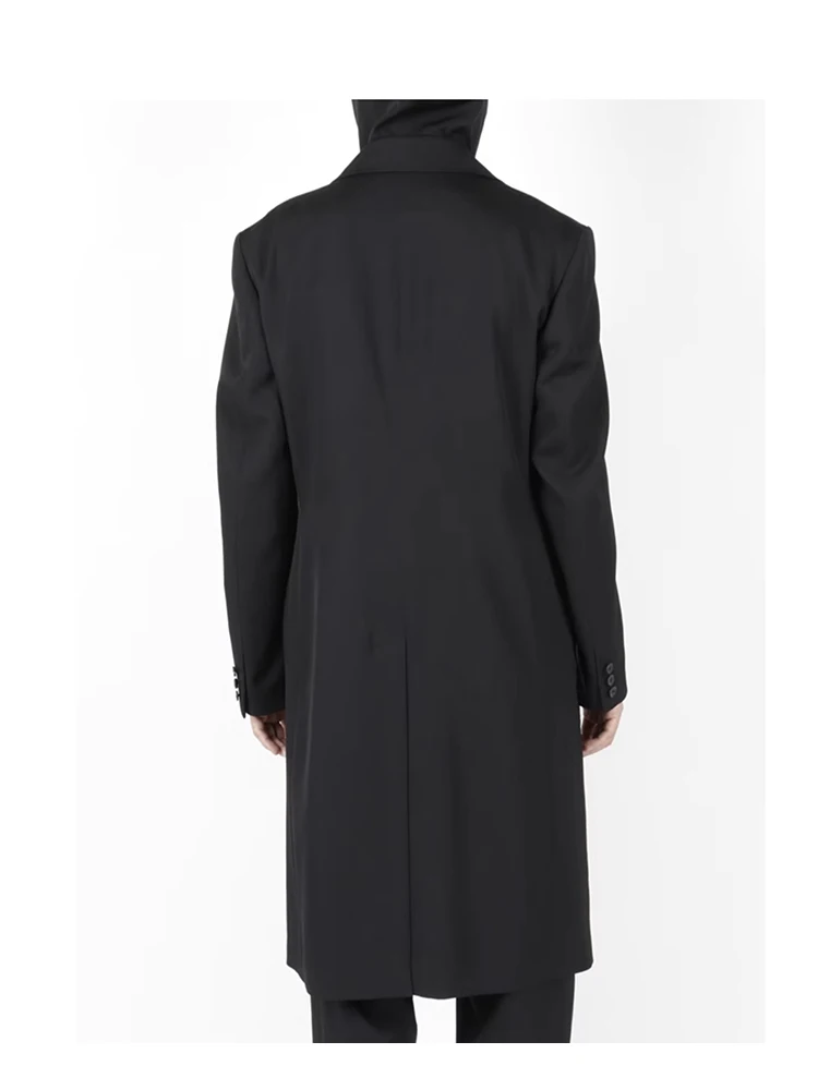 سترة كلاسيكية من FANTASTION سترة متوسطة الطول بياقة قلابة وتصميم واحد الصدر معطف واق من المطر سترة معطف غير رسمي #2