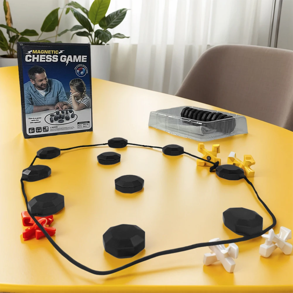 Juego de ajedrez magnético, juegos de mesa familiares multijugador, juego de ajedrez magnético para juegos familiares de noche para niños y adultos