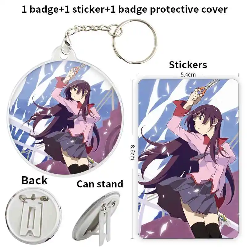 Senjougahara Hitagi Anime Character Badge Brooch anchor Peripherals Pin Fashion Commemorative Pendant Creative