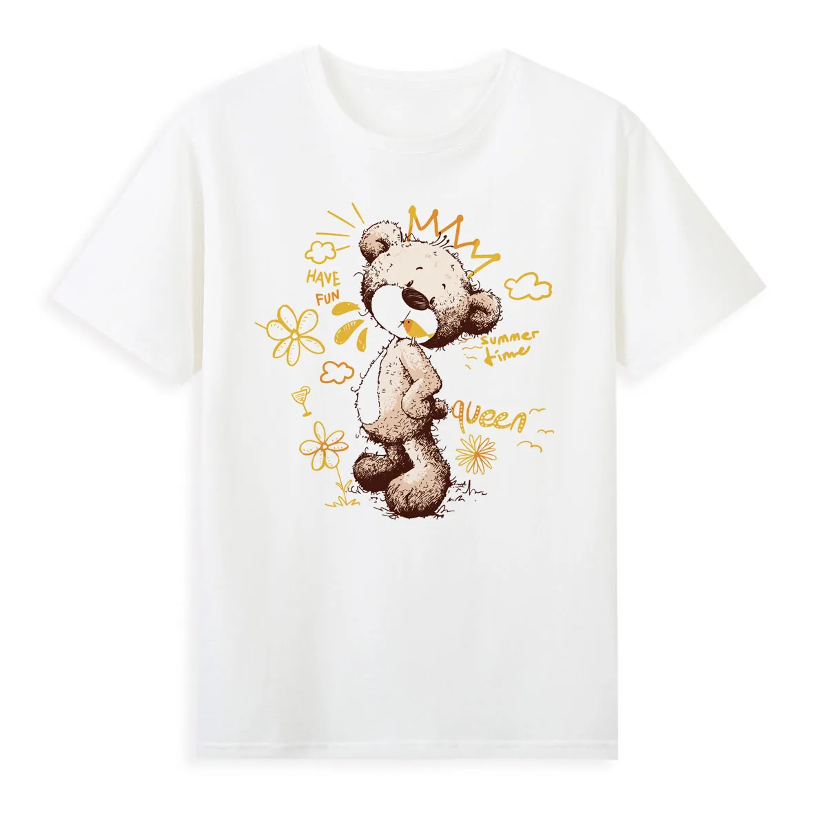 

Cute Teddy Bear New T-shirt Original Brand Clothing Summer Short Sleeve tee Top Oversized tshirt A0152