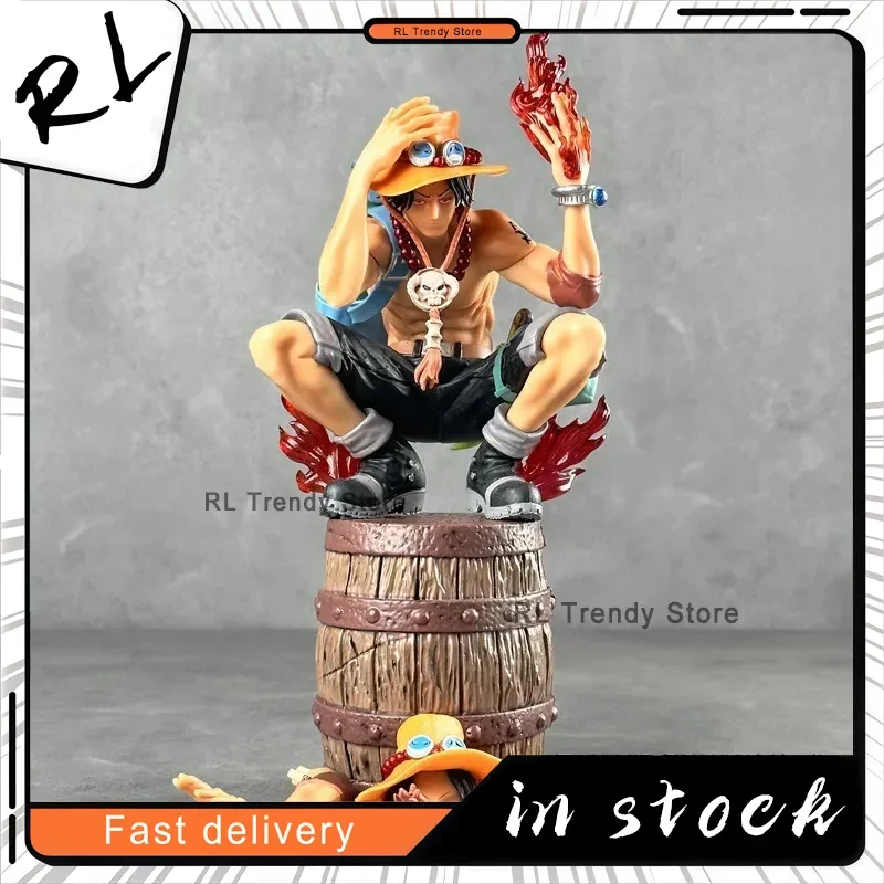 34 センチメートルワンピースポートガス·D·エース炎フィギュア双頭漫画モデル像コレクションデスクトップ装飾品ギフト