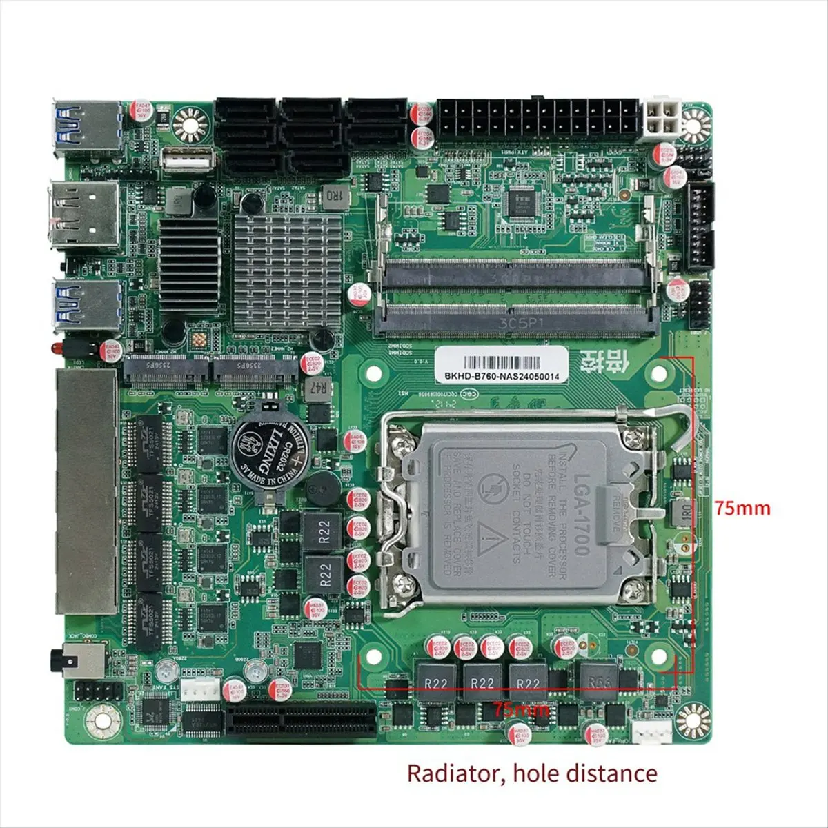 (A01R) 미니 ITX B760 NAS 마더보드 홈 프로세서 LGA1700 CPU 2xDDR5 4xi226 2.5G 2xM.2 NVME 8xSATA Qnas 방화벽 서버 썸네일 5