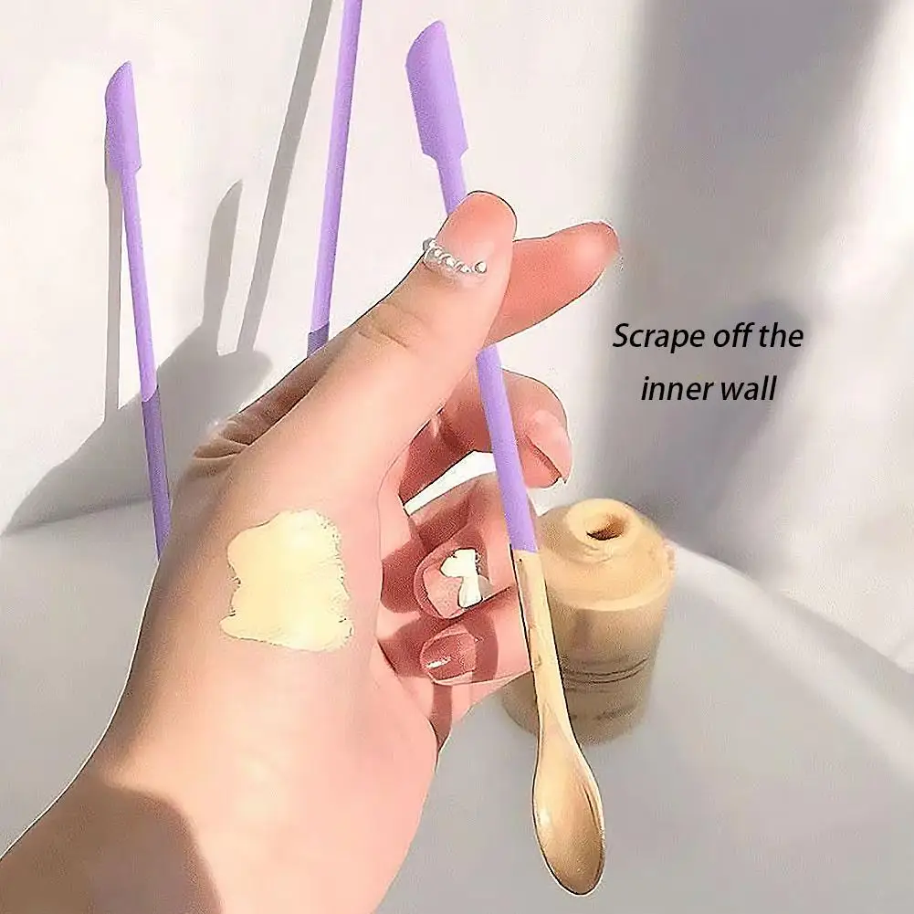 Cosmetic Bottle Silicone Mini Scraper Three Piece Set Baking Double End Two In One Spatula Jam Bottle Scraper Spoon Set