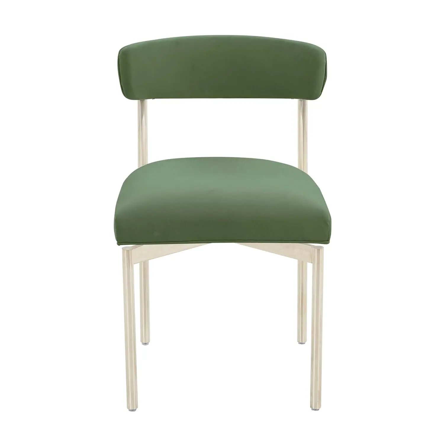 

Modern Velvet Dining Chair with Silver Legs Green Upholstered Armless Side Chair Velvet Upholstered Dining Chairs for Kitchen, L