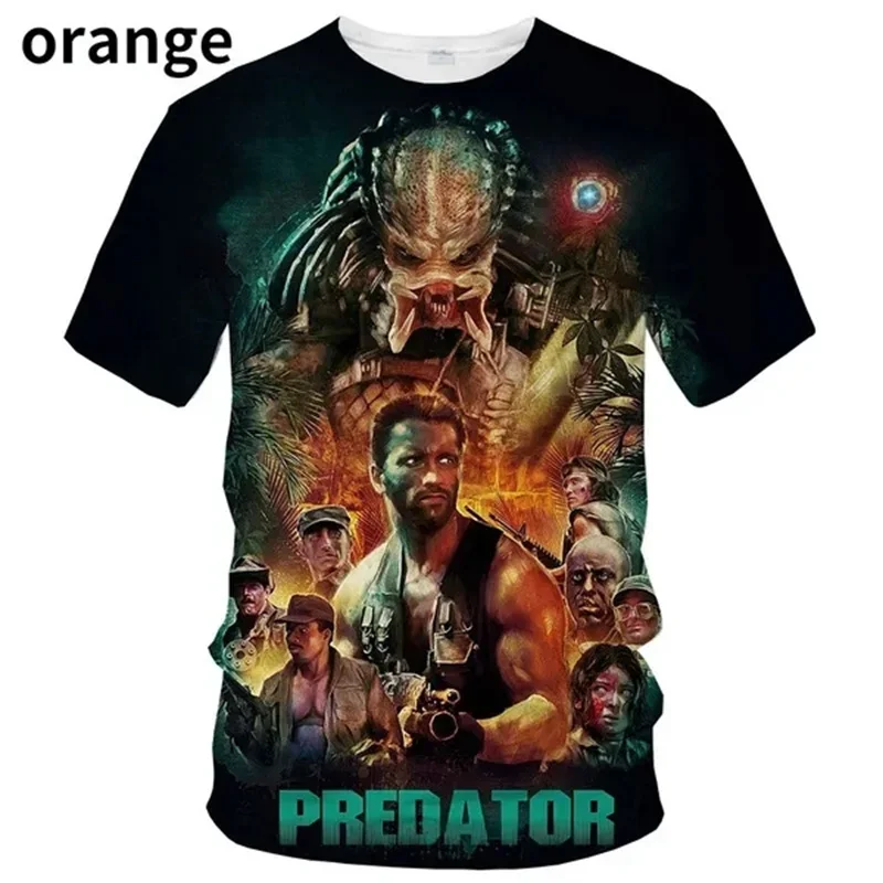 Predator 3D Graphic T Shirts Men\'s Summer Horror Movie Cool Print T-shirt Fashion Casual Unisex Alien Short Sleeve Harajuku Tops