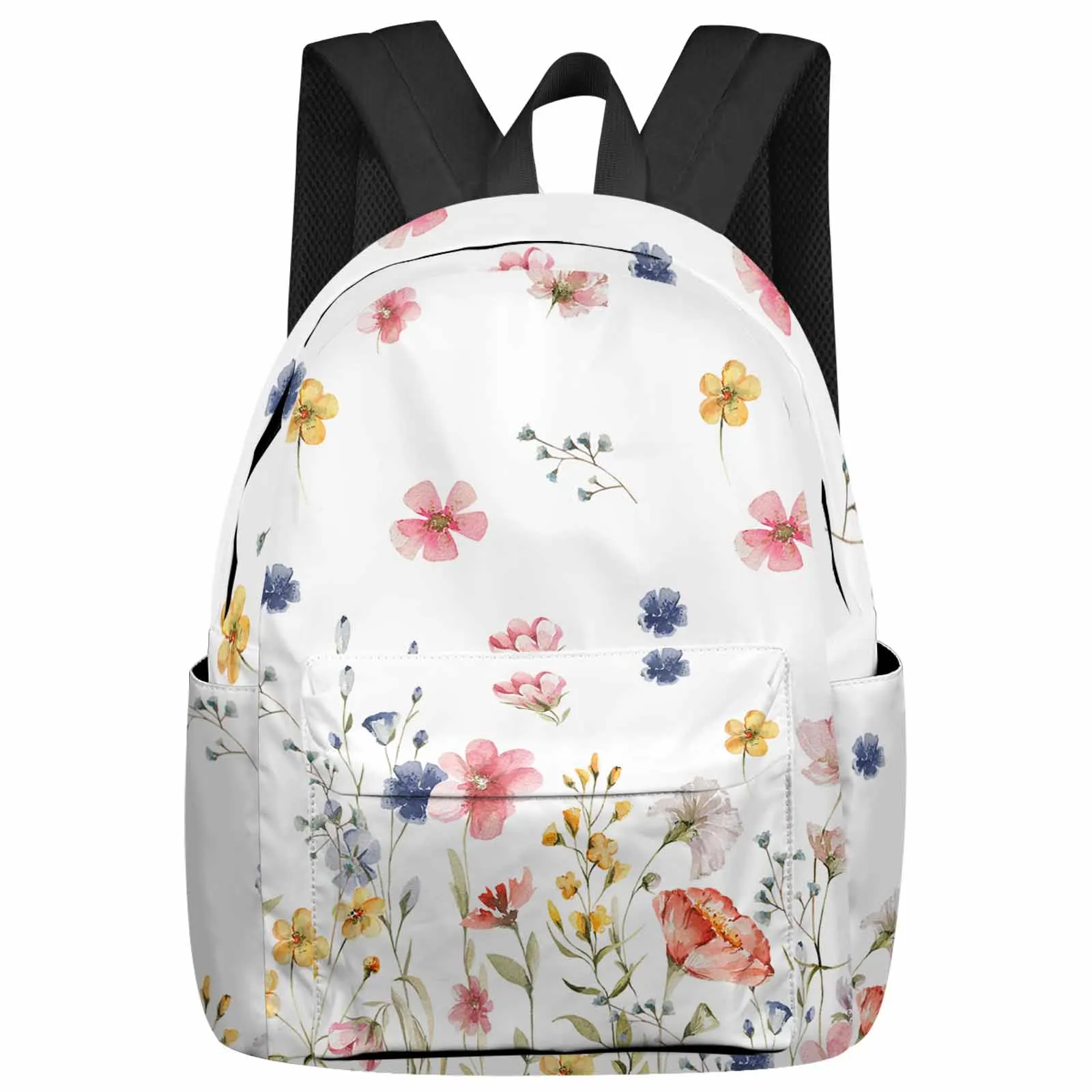 

Spring Watercolor Flowers Backpack School Bags for Teenagers Students Laptop Bag Women's Casual Travel Backpack