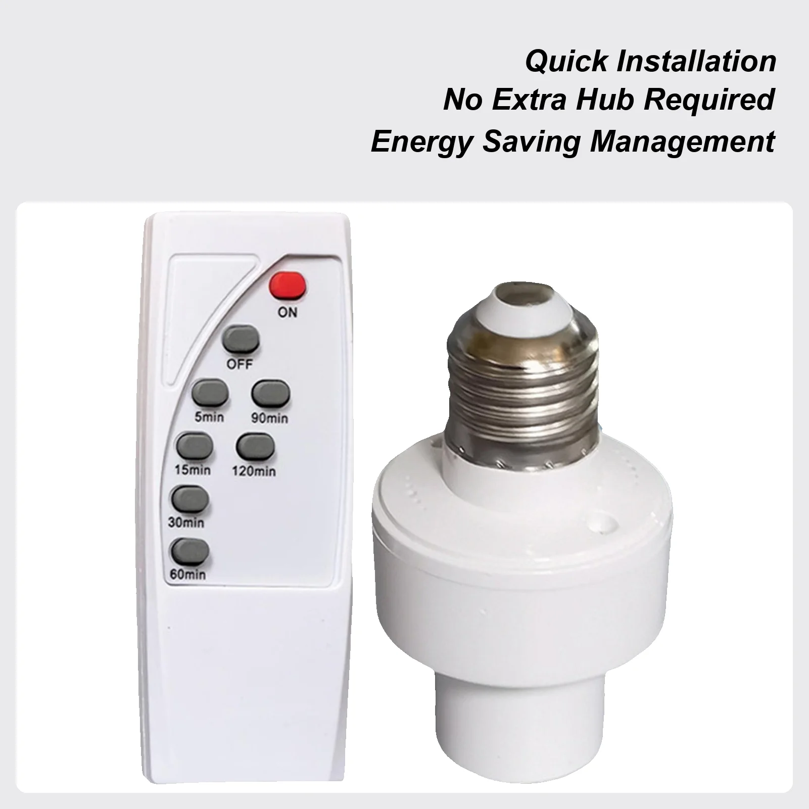 

Remote Light Socket E27 Lamp Socket Timing Function Wireless Lamp Base Holder For Ceiling Fixture Stairwell Living Room Closet