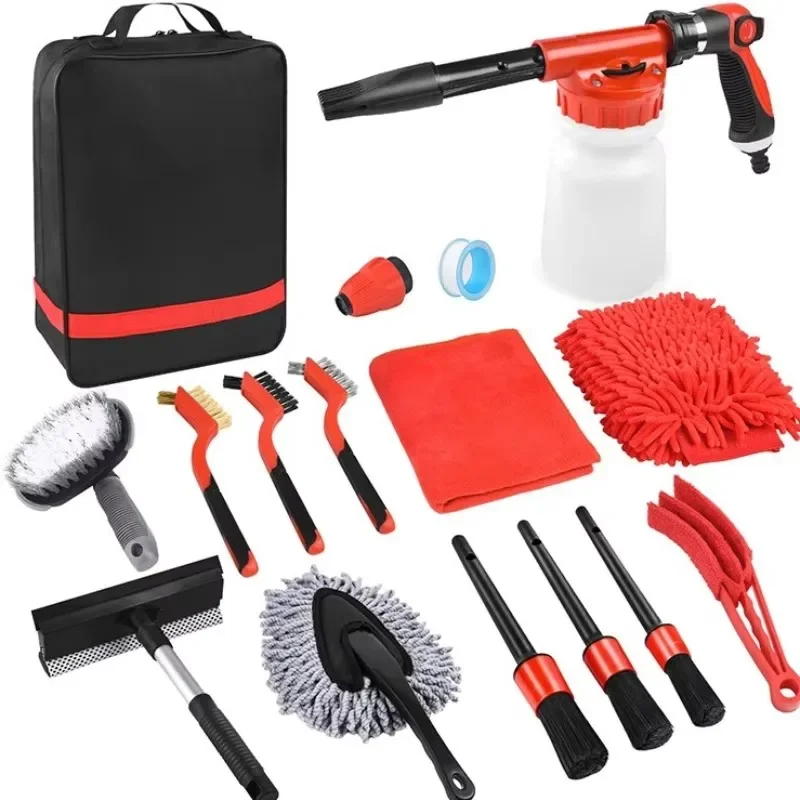 Portable Car Washing Kit Hot Sale Auto Care Tools 16Pcs Garage Workshop Car Clean Set